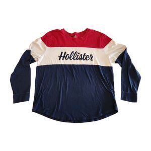 Hollister Y2K Style Colorblock Rugby Style Crewneck Long Sleeve Men SZ Large